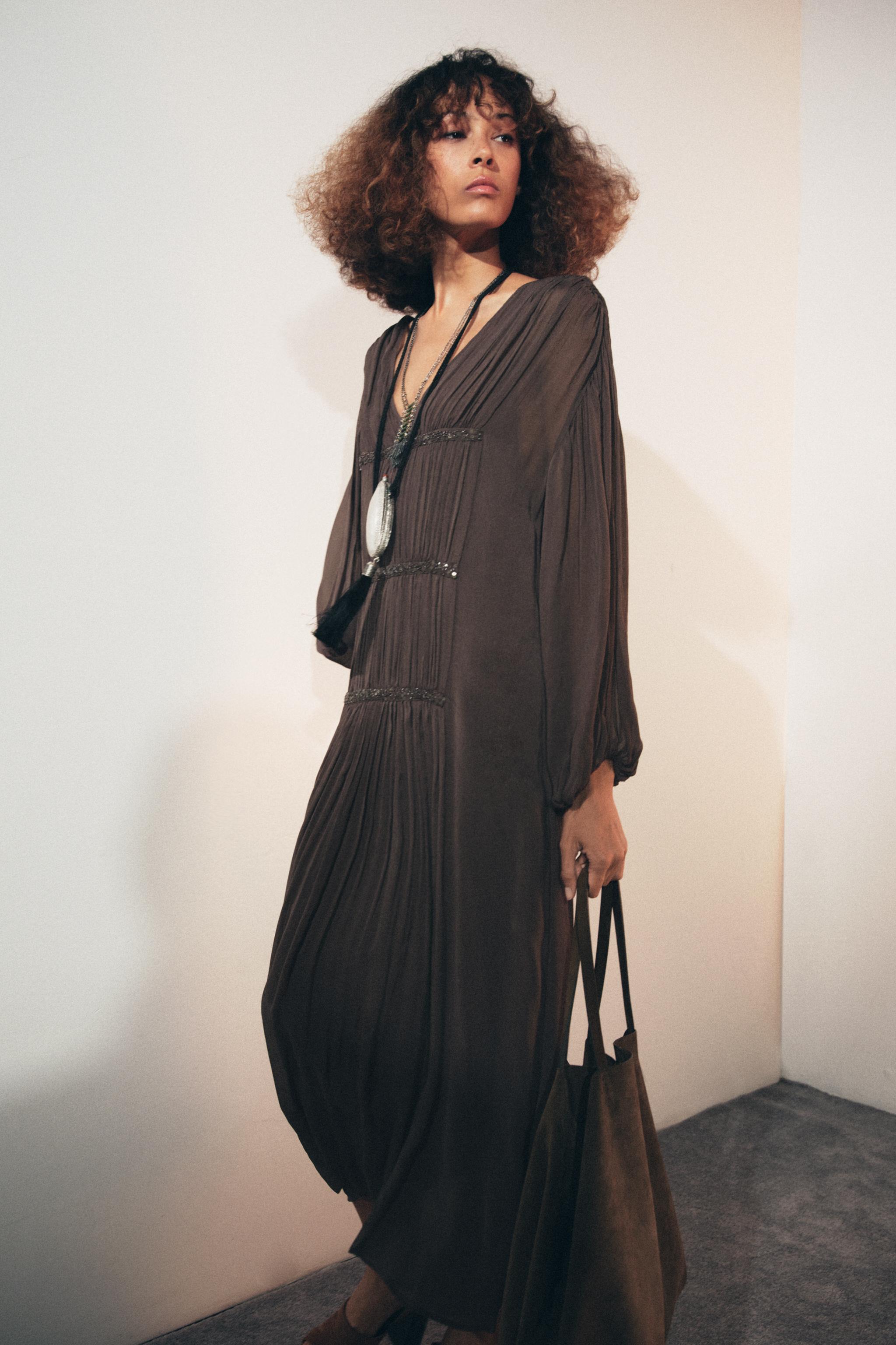 BEADED EMBROIDERED DRESS ZW COLLECTION